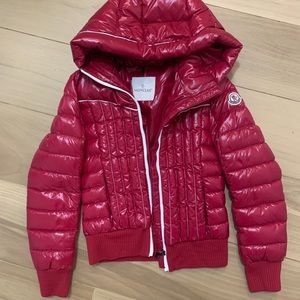Moncler girls size 12 hot pink down bomber jacket